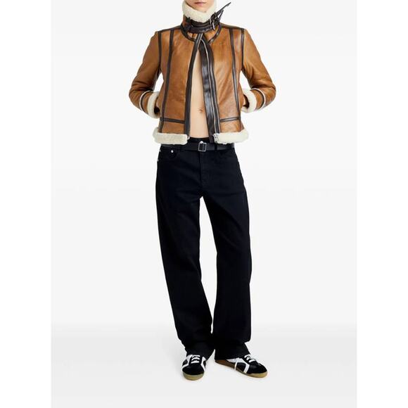 Proenza Schouler Arlo Shearling Leather jacket in Umber 8 - Picture 6 of 10